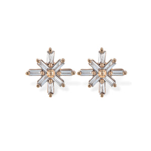 Diamond Baguette Starburst Stud Earrings - Talisman Collection Fine Jewelers