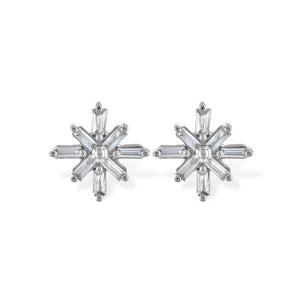 Diamond Baguette Starburst Stud Earrings - Talisman Collection Fine Jewelers