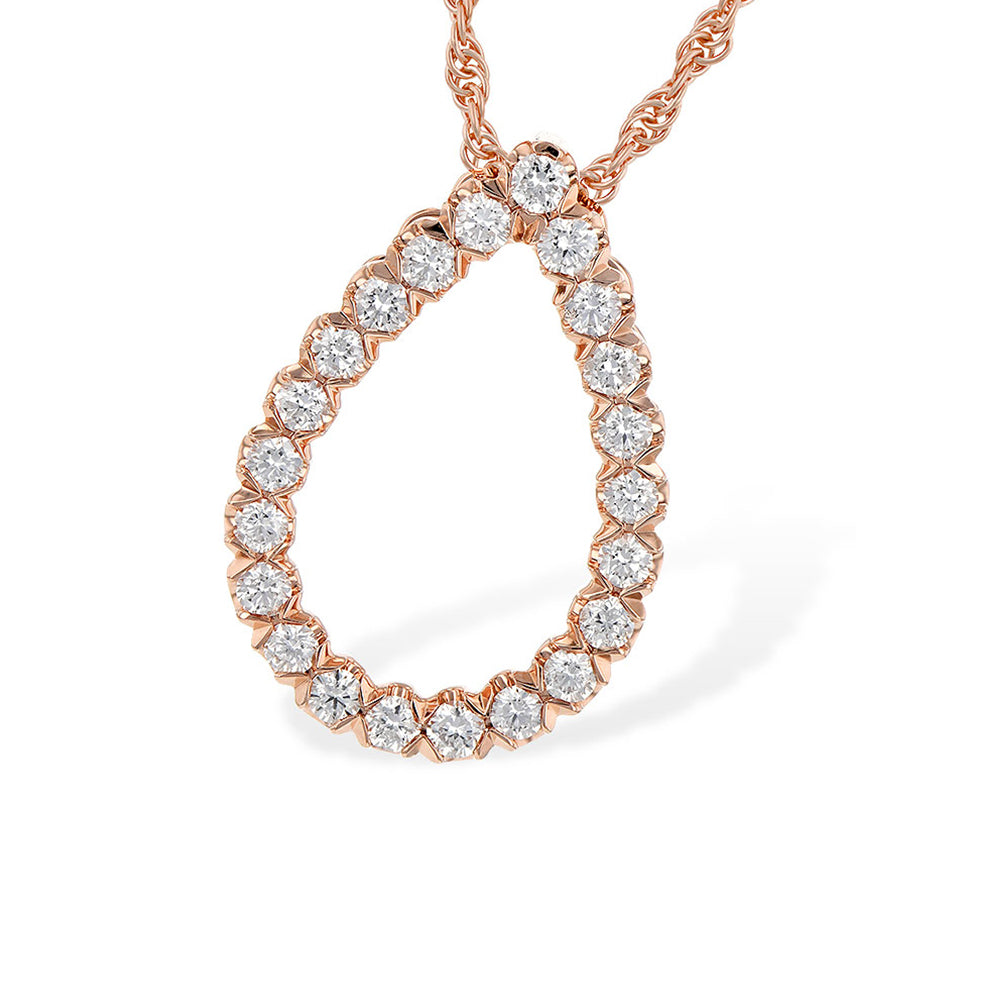 Diamond Open Pear Shape Drop Necklace - Talisman Collection Fine Jewelers