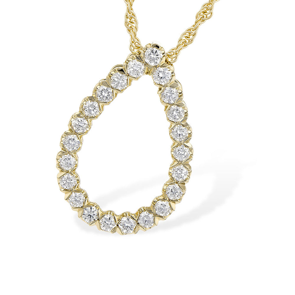 Diamond Open Pear Shape Drop Necklace - Talisman Collection Fine Jewelers