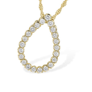 Diamond Open Pear Shape Drop Necklace - Talisman Collection Fine Jewelers