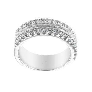 Diamond Textured Stack Ring - Talisman Collection Fine Jewelers