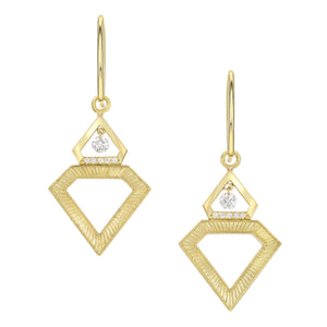 Floating Diamond Shield Earrings by Meredith Young - Talisman Collection Fine Jewelers