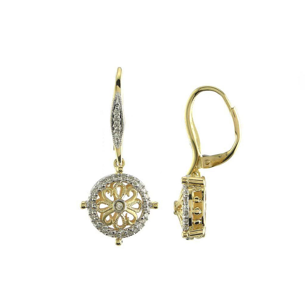 Diamond Celeste Drop Earrings in 14k Yellow Gold