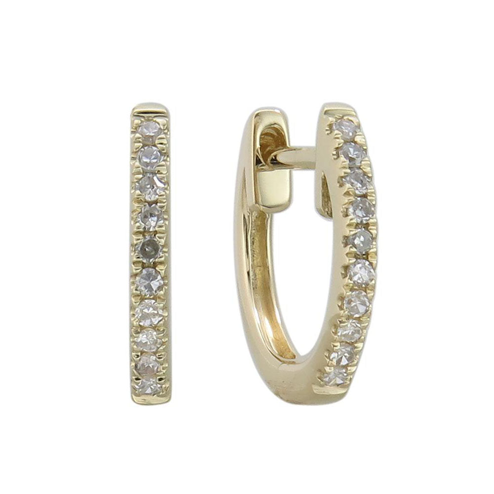 Diamond Huggie Hoop Earrings