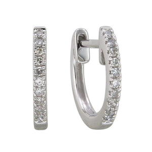 Diamond Huggie Hoop Earrings