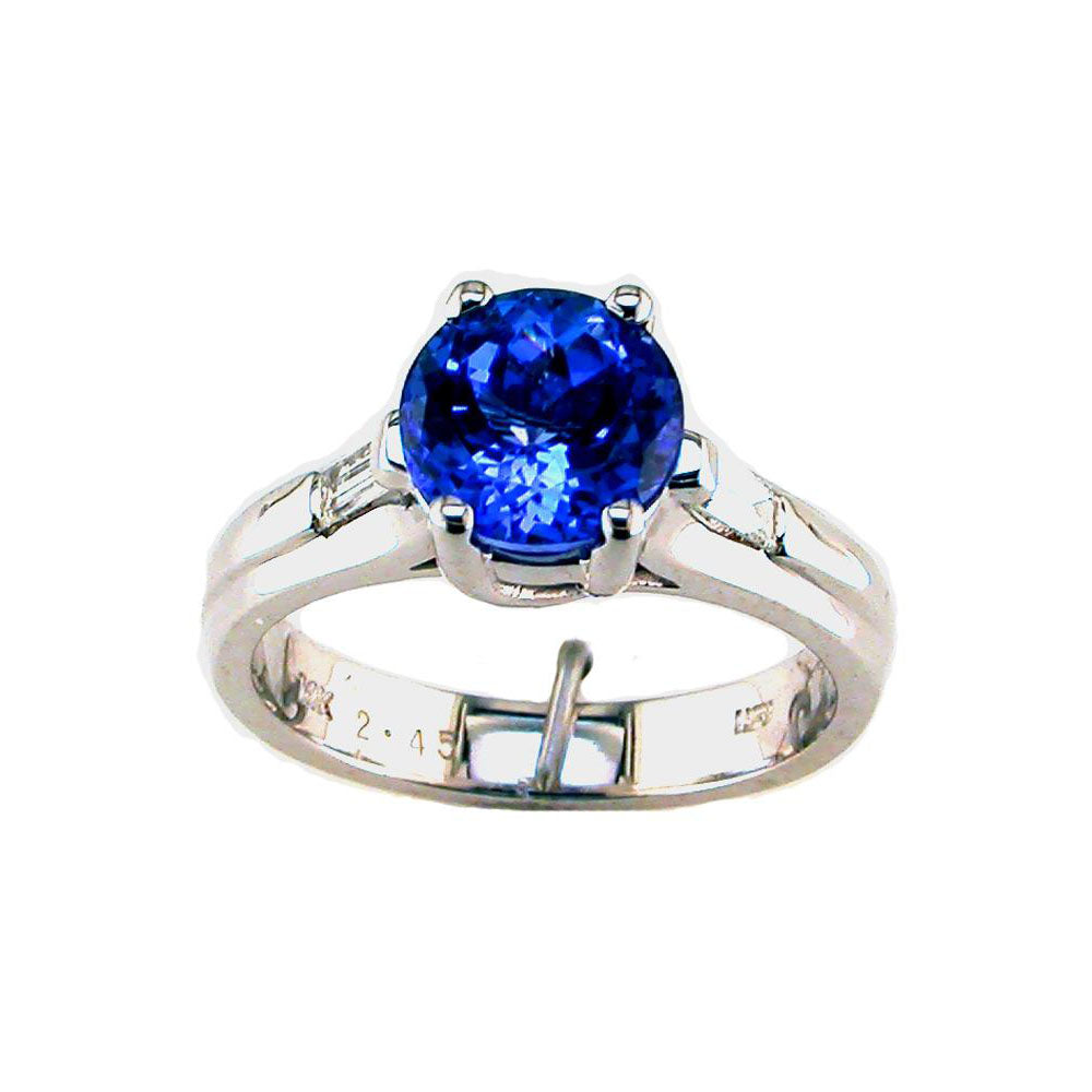 Tanzanite and Diamond Solitaire Ring