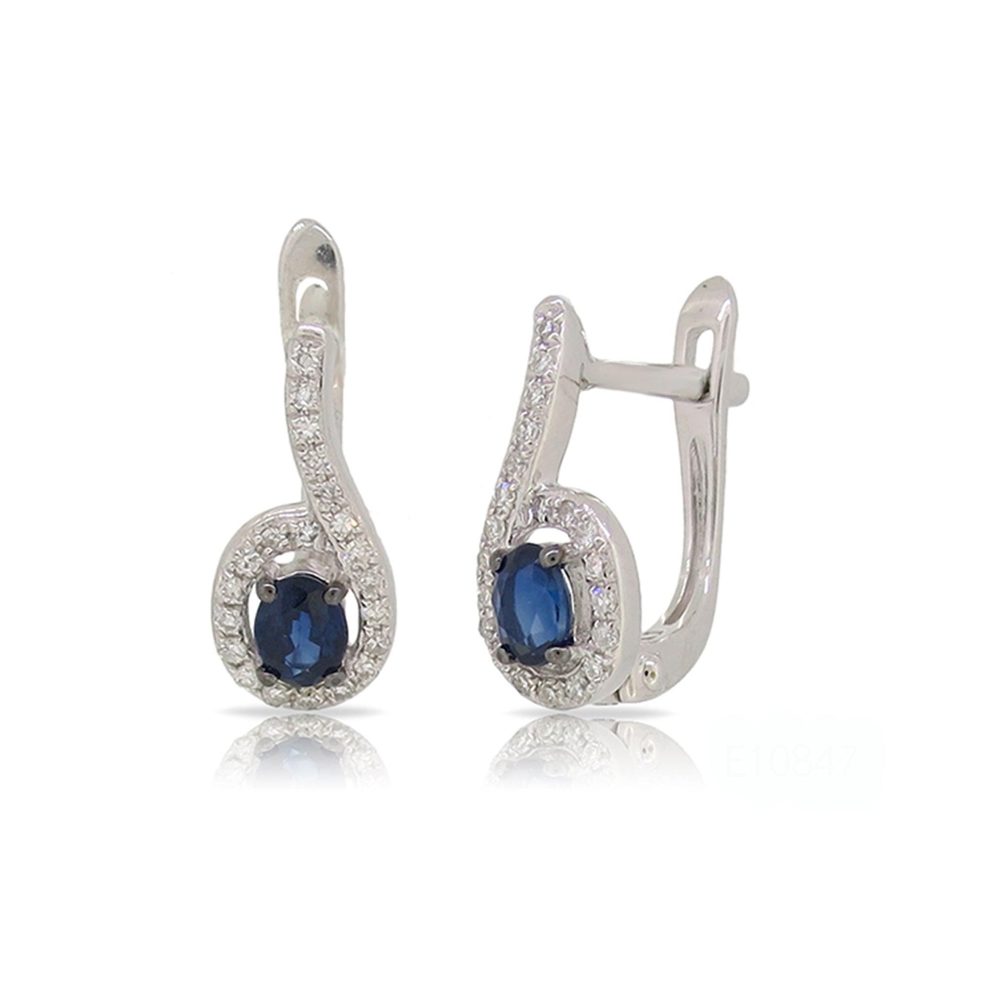 Blue Sapphire and Diamond Drop Earrings - Talisman Collection Fine Jewelers