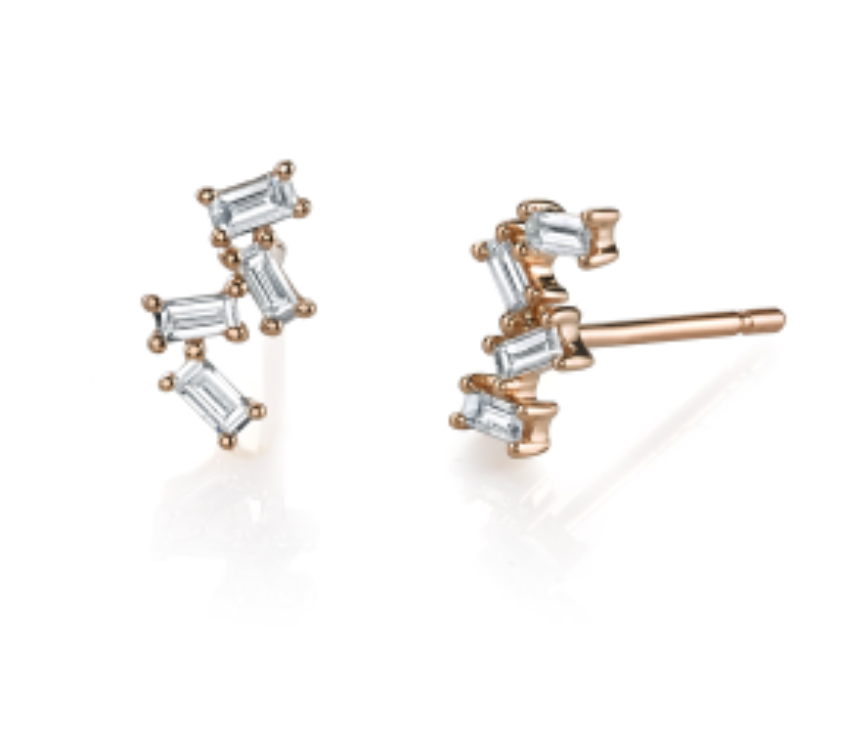 Diamond Baguette Stud Earrings by Borgioni - Talisman Collection Fine Jewelers