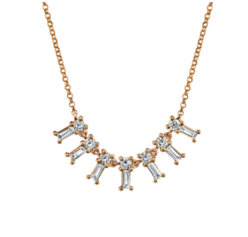 Diamond Baguette Small Dangle Necklace by Borgioni - Talisman Collection Fine Jewelers