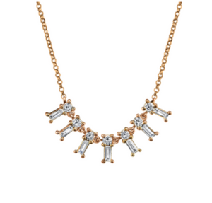 Diamond Baguette Small Dangle Necklace by Borgioni - Talisman Collection Fine Jewelers