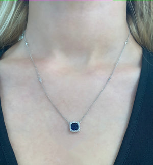 Blue Sapphire and Diamond Necklace by Yael