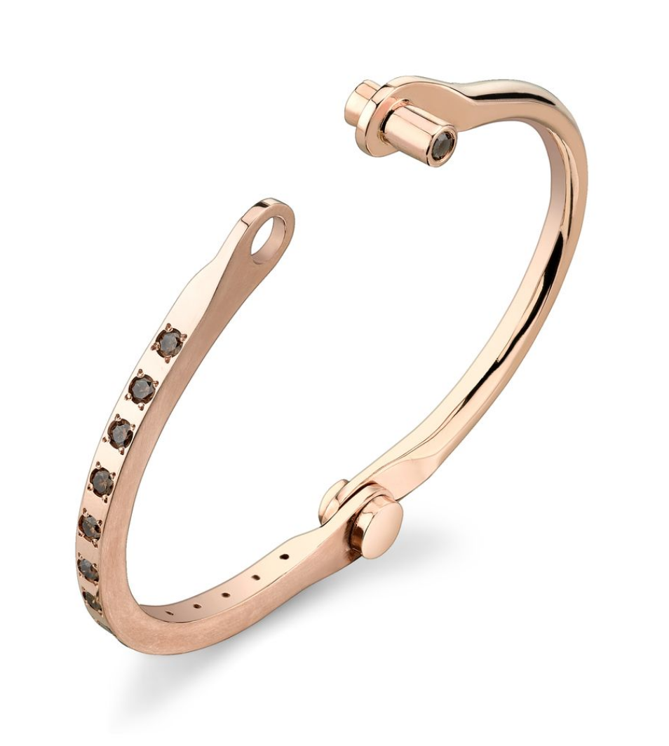 14k Rose Gold Fancy Color Brown Diamond Handcuff by Borgioni - Talisman Collection Fine Jewelers