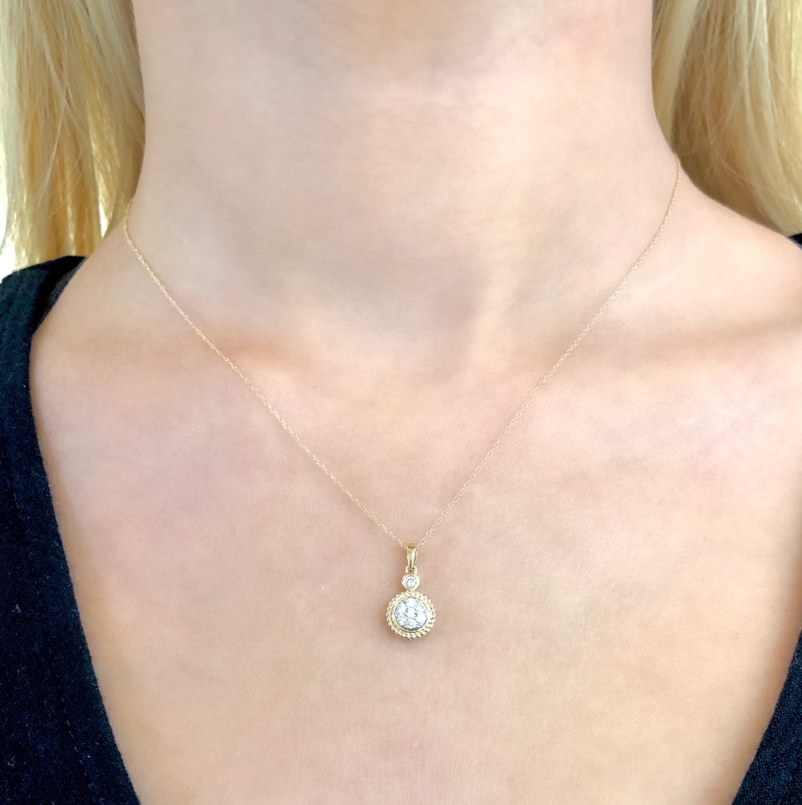 Pavé Diamond Necklace in 14k Yellow Gold - Talisman Collection Fine Jewelers