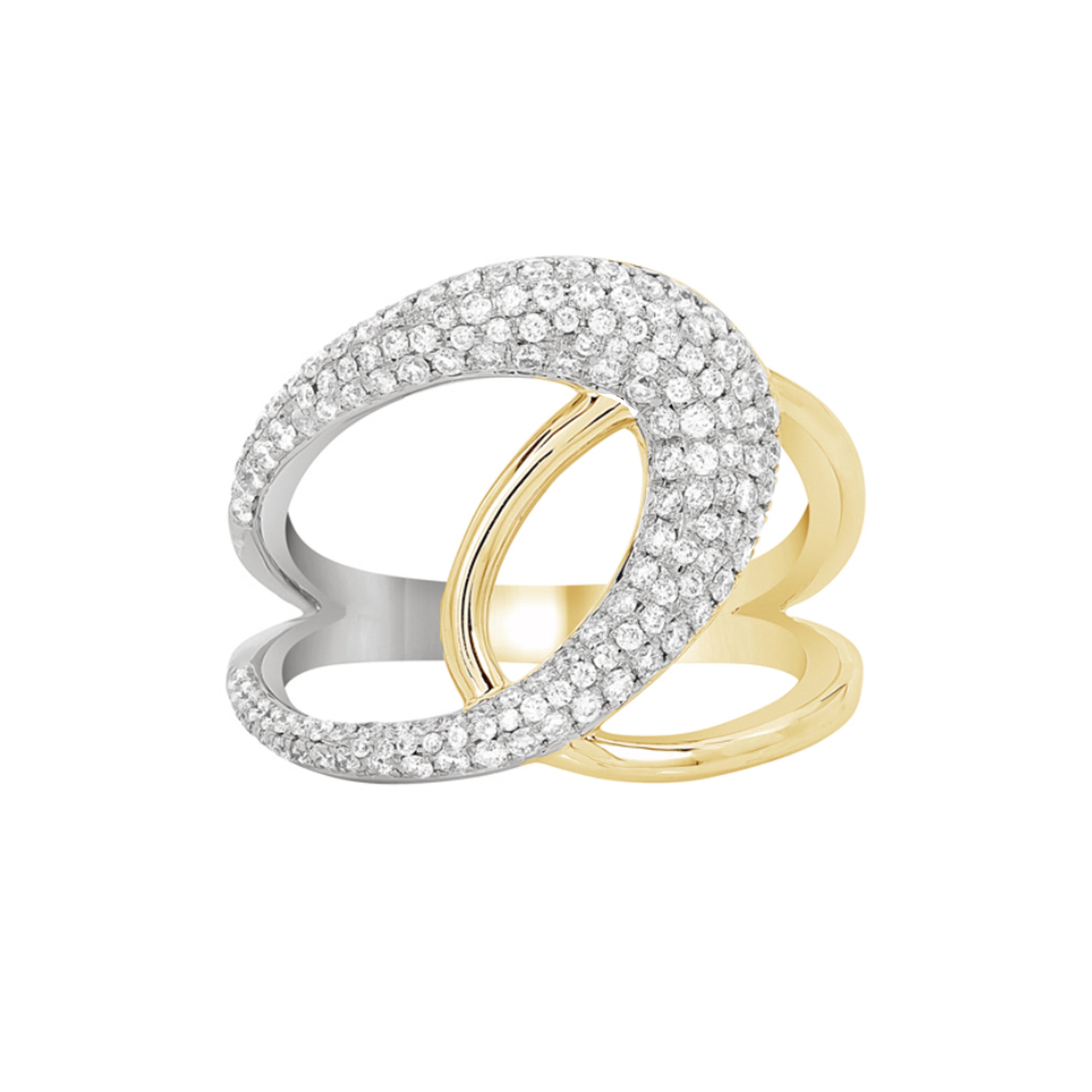 Diamond Infinity Ring in White and Yellow Gold - Talisman Collection Fine Jewelers