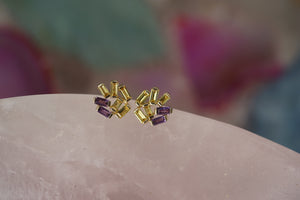 Amethyst and Yellow Sapphire Medium Jubilation Stud Earrings - Talisman Collection Fine Jewelers