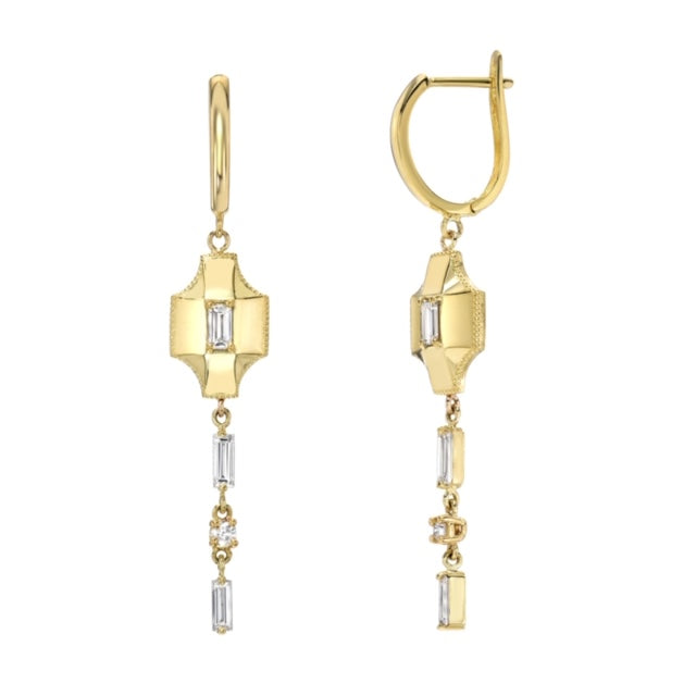 Baguette Contour Drop Earrings by Meredith Young - Talisman Collection Fine Jewelers