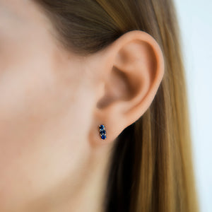 Mixed Cut Blue Sapphire Ear Climber and Stud by Borgioni - Talisman Collection Fine Jewelers