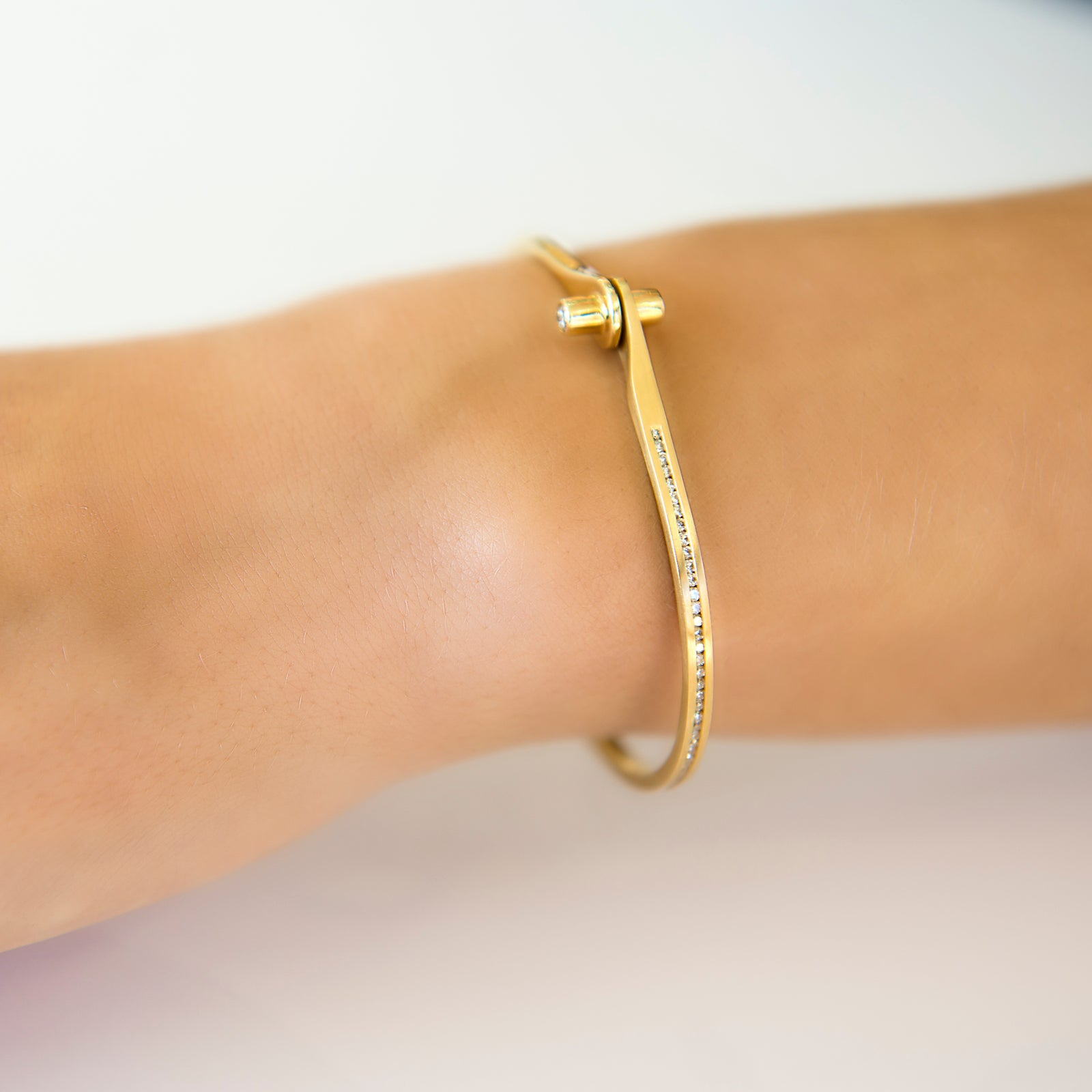 Pave Diamond "Handcuff" Bangle by Borgioni - Talisman Collection Fine Jewelers