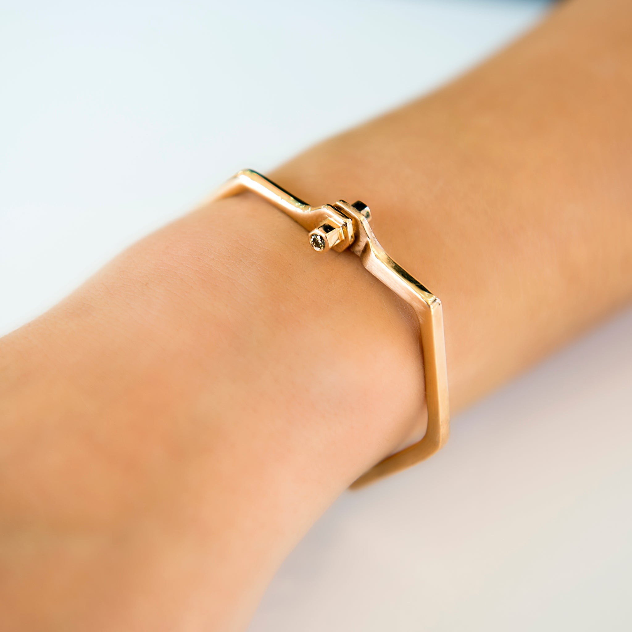 Classic Screw Cuff Bracelet, Rose Gold