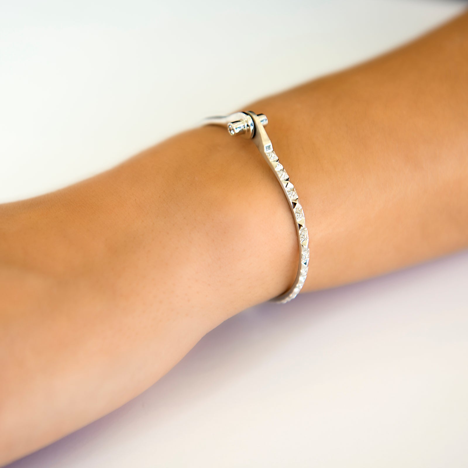 Pave Diamond Pyramid Handcuff by Borgioni - Talisman Collection Fine Jewelers