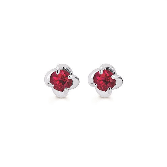 Ruby Twist Stud Earrings in White Gold - Talisman Collection Fine Jewelers