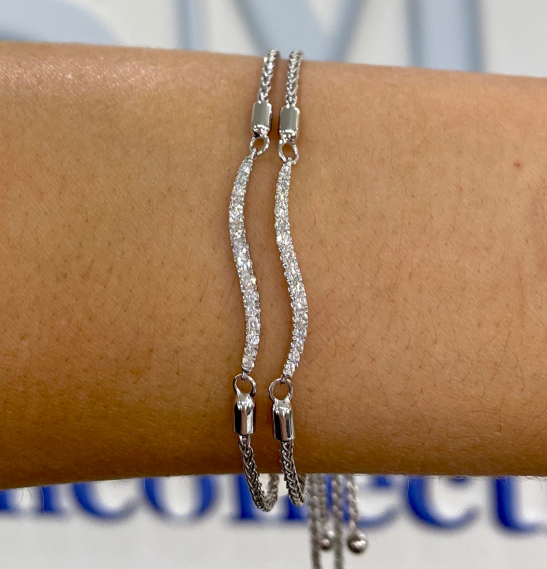 Diamond Curved Bar Bracelet