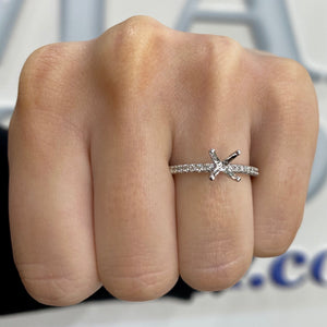 Diamond Engagement Ring Semi-Mount, 0.25 Carat Total Weight