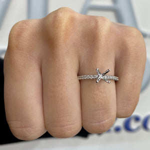 Diamond Engagement Ring Semi-Mount, 0.25 Carat Total Weight