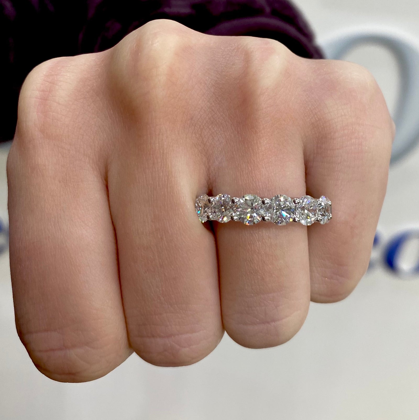 Diamond Lab Anniversary Band, 3.00 Total Carat Weight