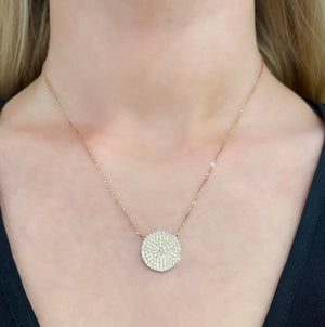 Diamond Pavé Disc Necklace by Yael