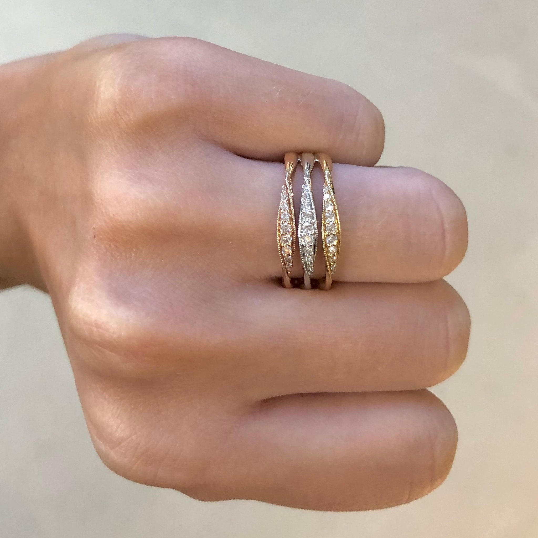 Tri Gold Stack Rings Tri gold wedding band 60 photos - Astyledwedding.com