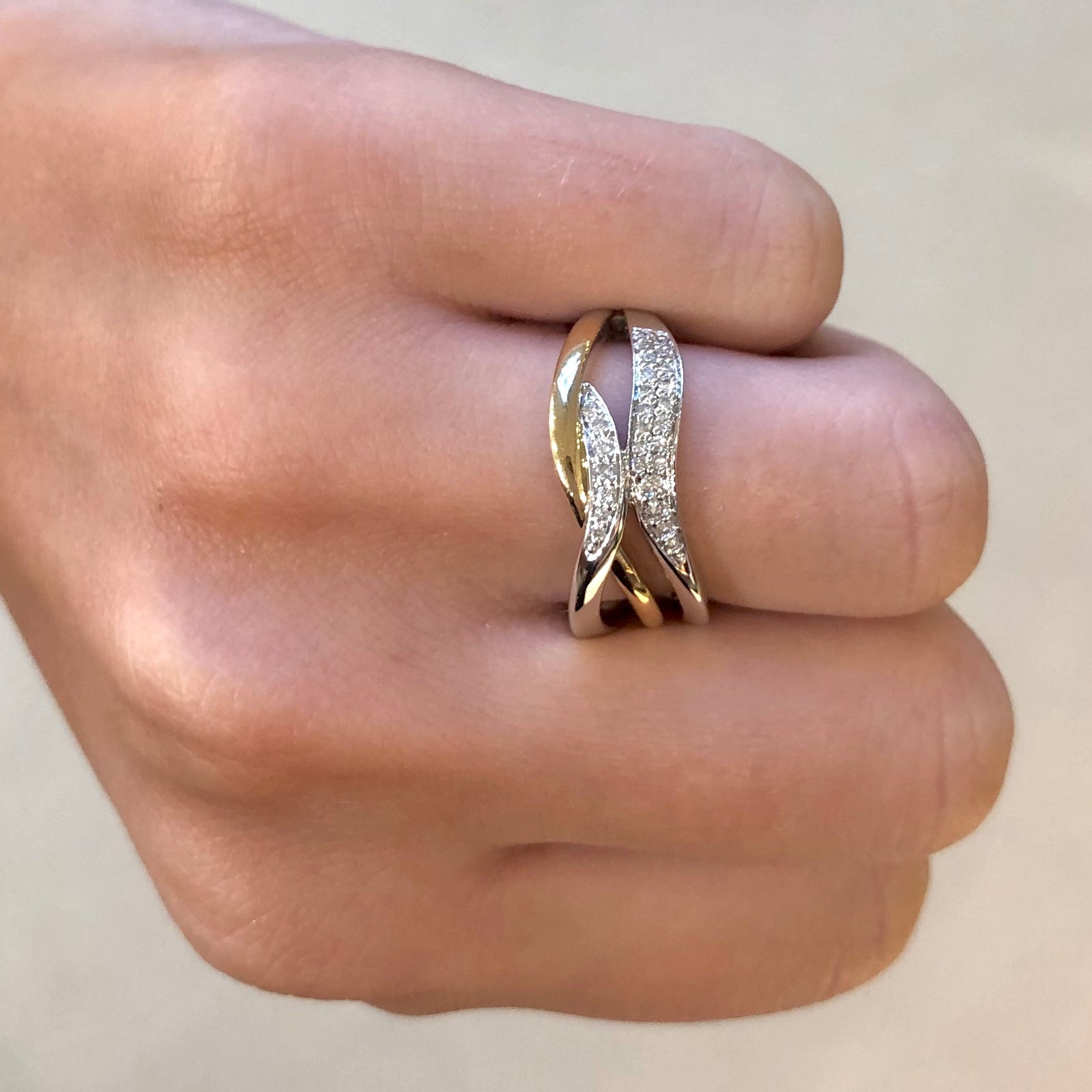 Diamond Two-Tone Gold Overlay Ring - Talisman Collection Fine Jewelers