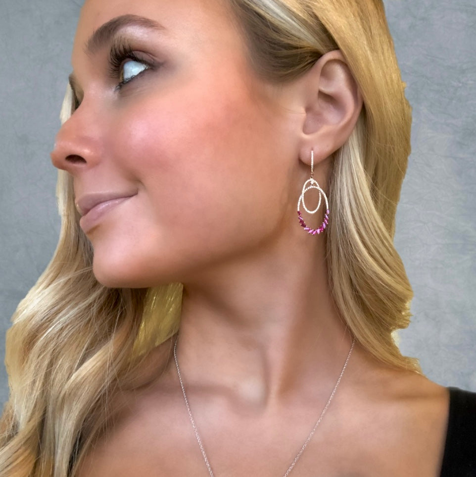 Ruby and Diamond Firelight Drop Earrings - Talisman Collection Fine Jewelers