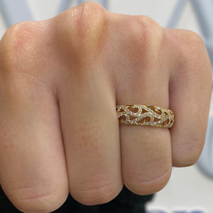 Diamond Vine Stacking Band by Yael