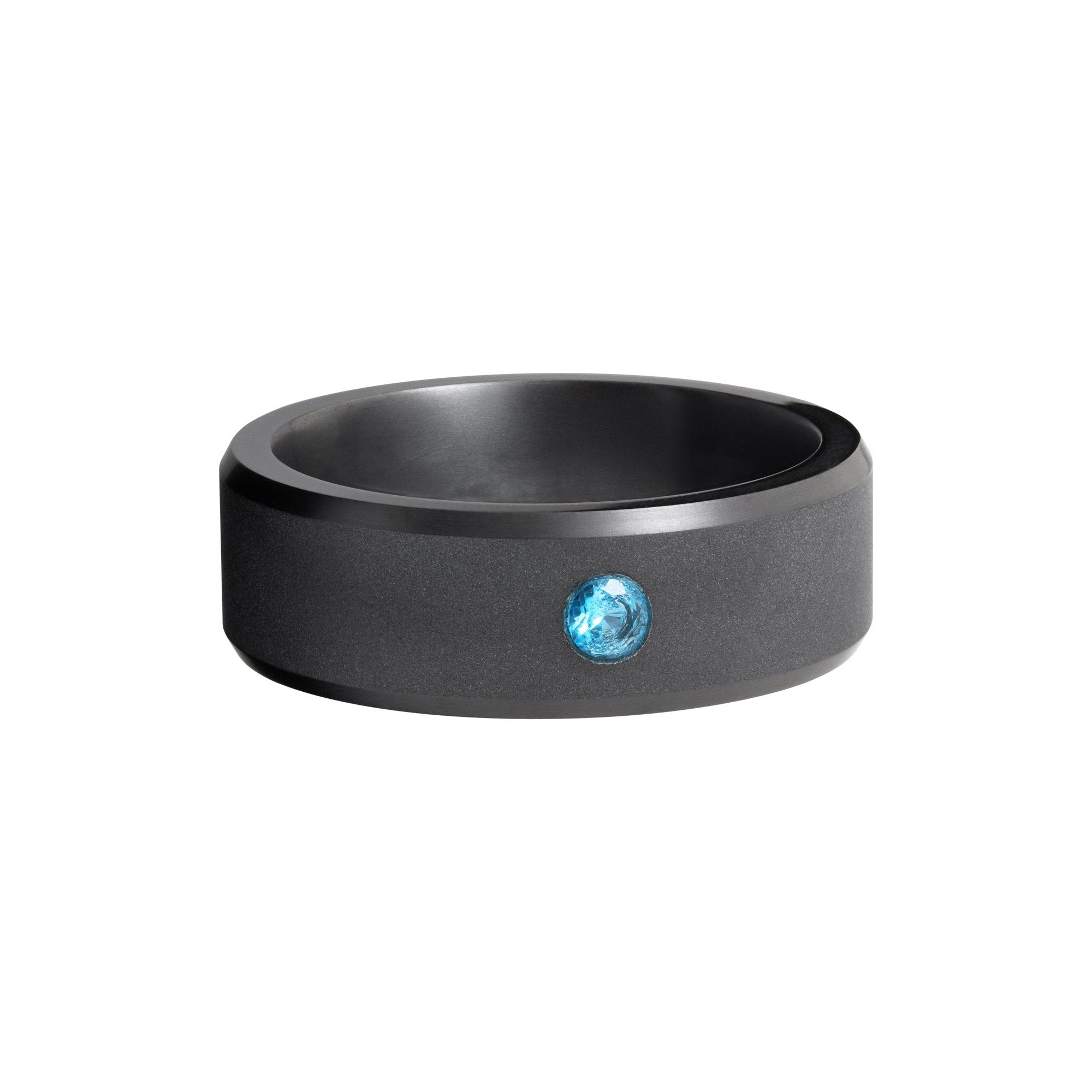 Matte Ares Band with Blue Diamond Inset - Talisman Collection Fine Jewelers