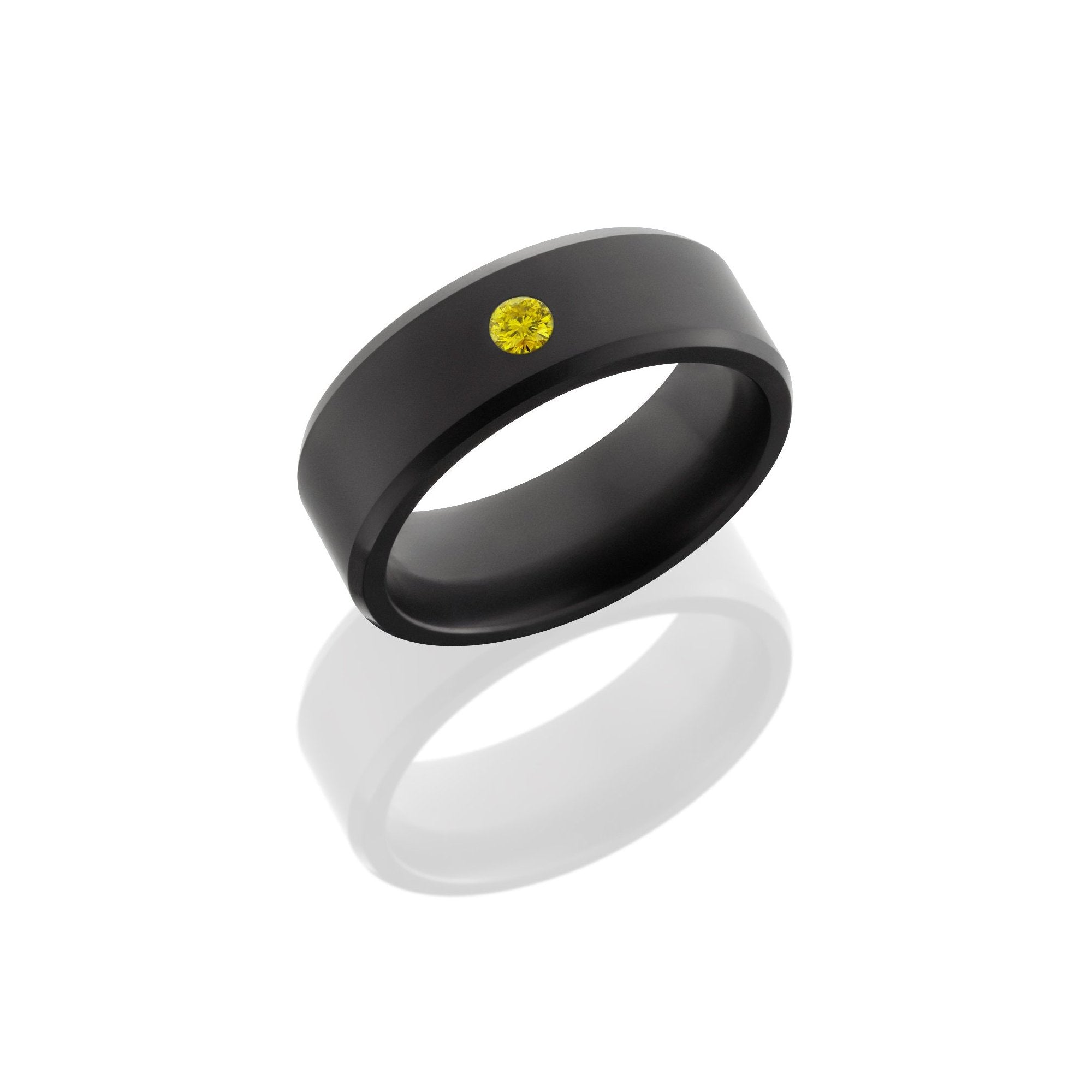 Matte Ares Band with Yellow Diamond Inset - Talisman Collection Fine Jewelers