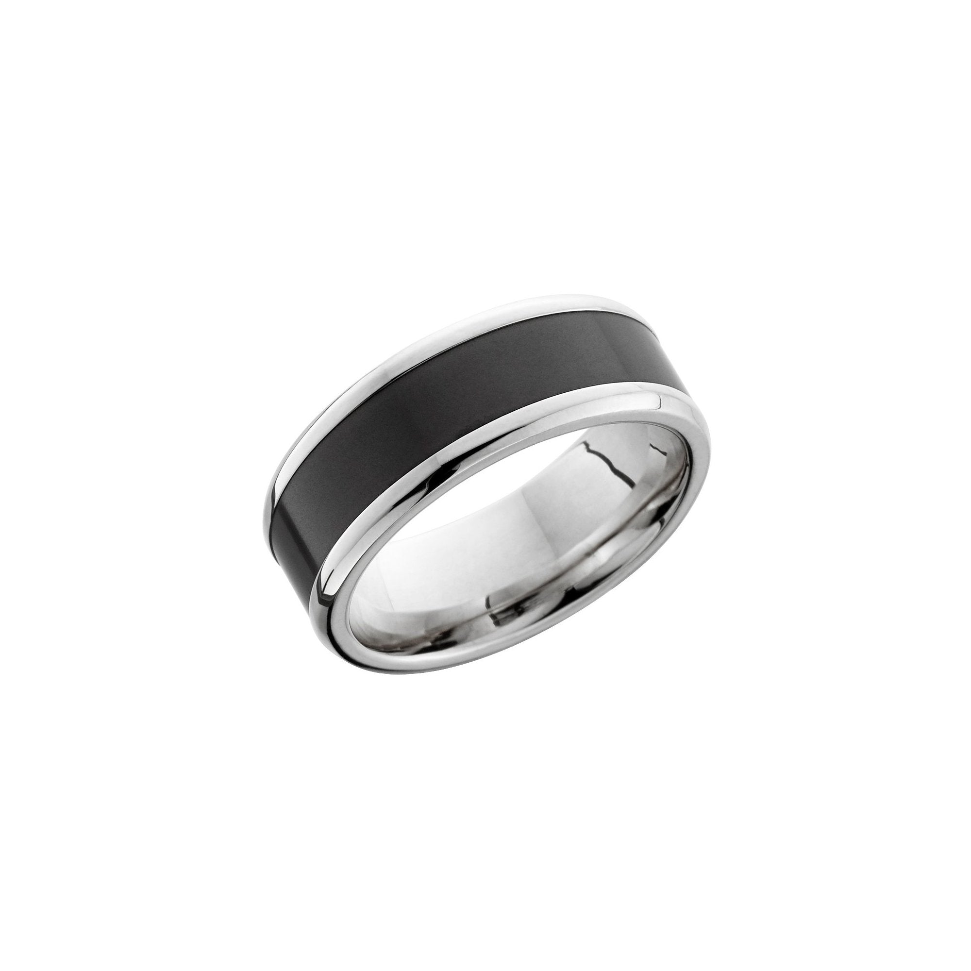 Ares 18k White Gold Band with Elysium Black Diamond Inlay - Talisman Collection Fine Jewelers