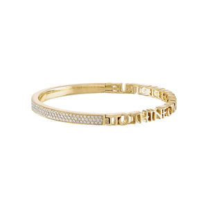 Diamond Half & Half Mantra Bangle Bracelet by Eden Presley