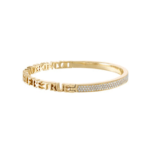 Diamond Half & Half Mantra Bangle Bracelet by Eden Presley