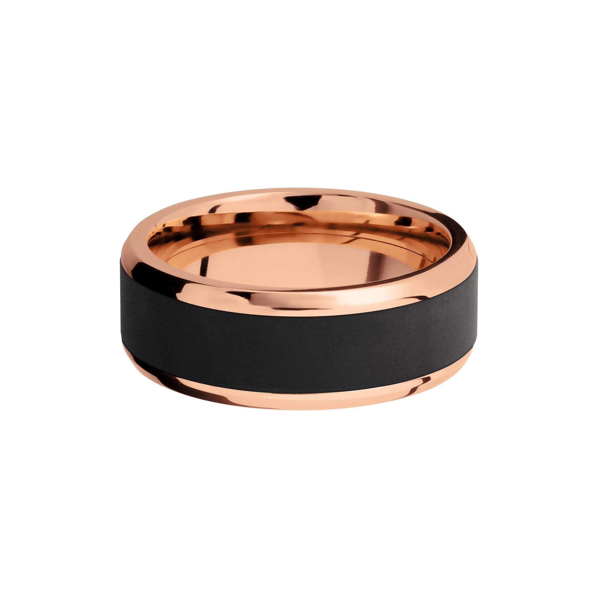 Kratos 18k Rose Gold Band with Elysium Black Diamond Inlay - Talisman Collection Fine Jewelers