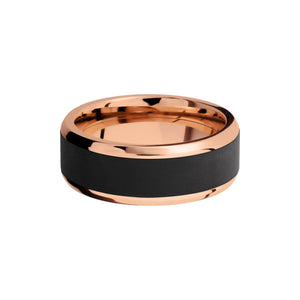 Kratos 18k Rose Gold Band with Elysium Black Diamond Inlay - Talisman Collection Fine Jewelers