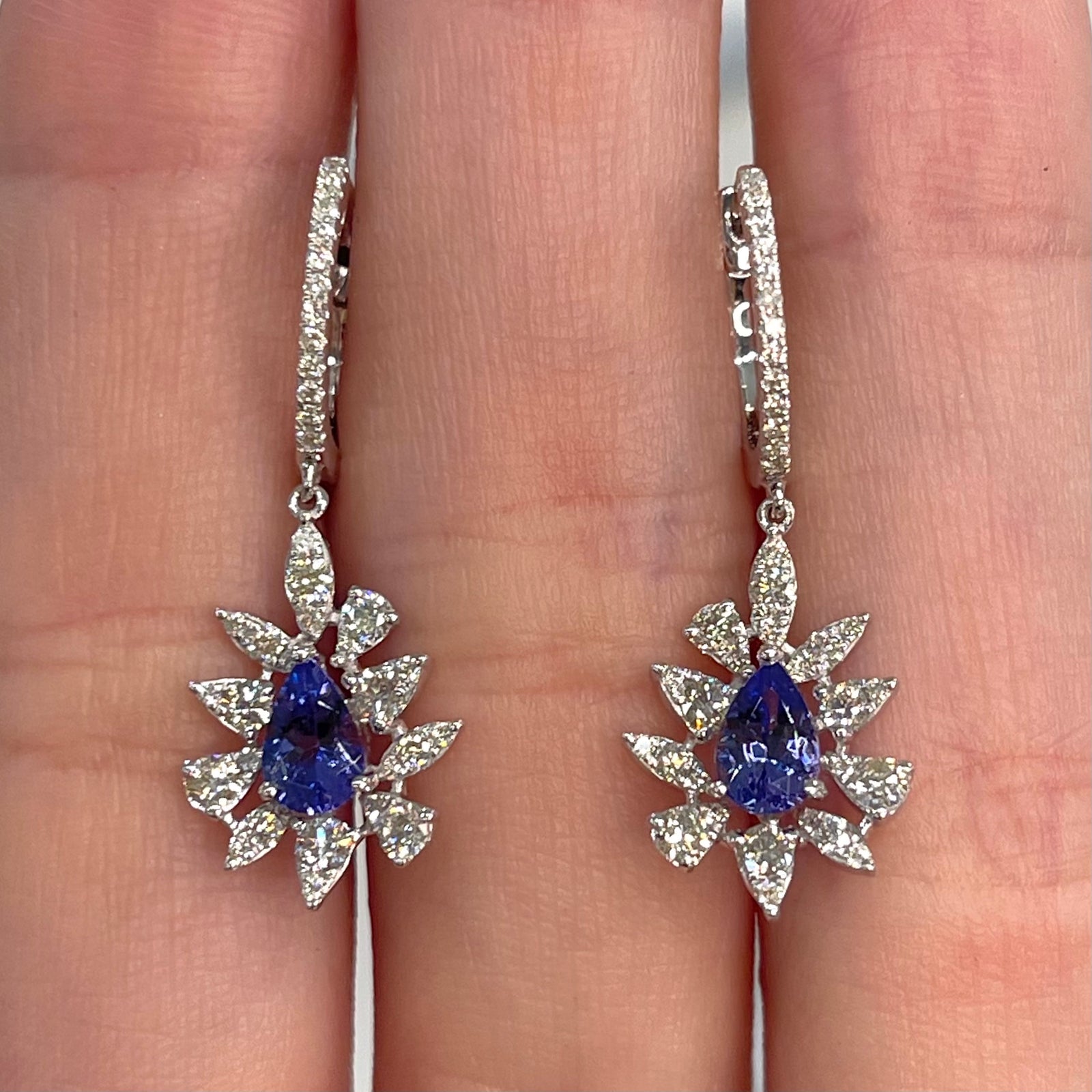 Tanzanite and Diamond Flora Drop Earrings