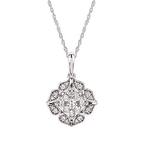 Diamond Flower Necklace - White Gold - Talisman Collection Fine Jewelers