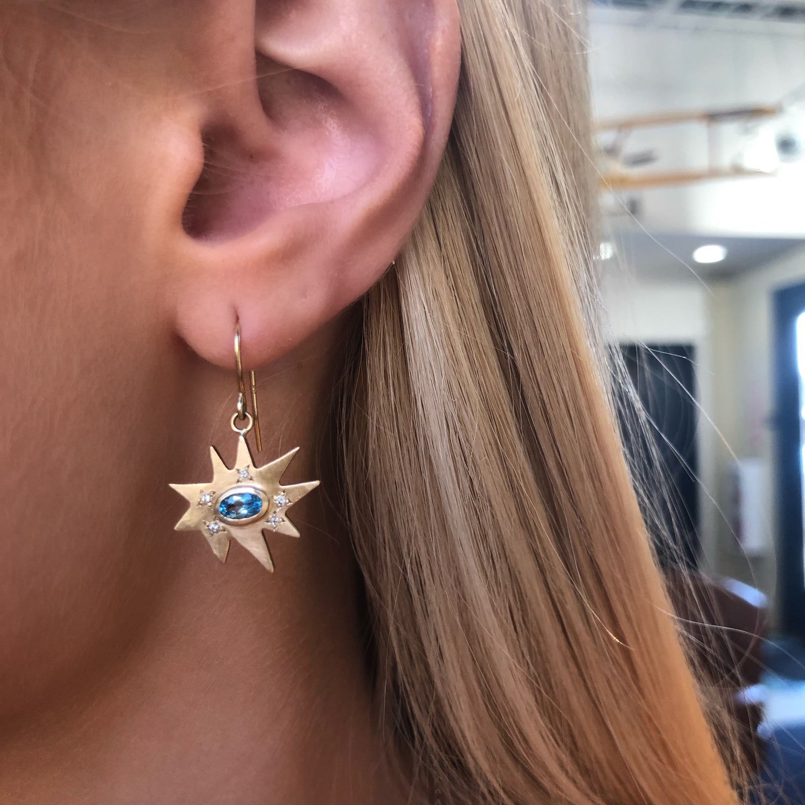 Blue Topaz Stellina Earrings - Talisman Collection Fine Jewelers