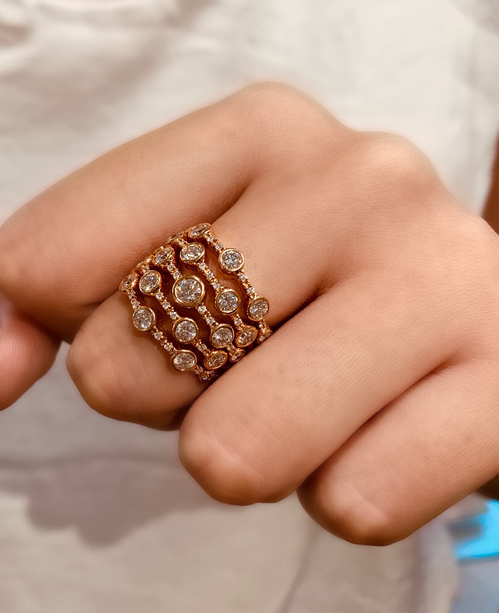 Diamond "Bubble" Ring by Yael - Rose Gold - Talisman Collection Fine Jewelers