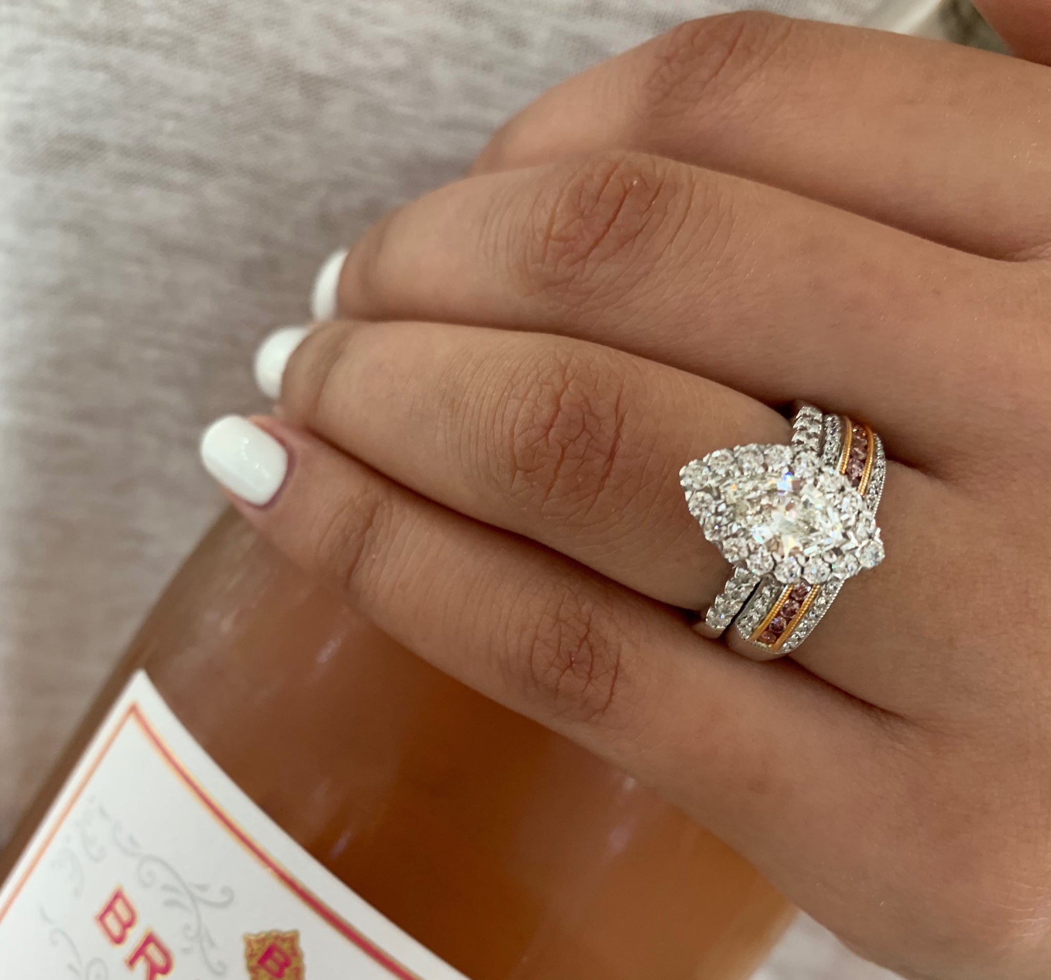 Marquise engagement deals ring with halo