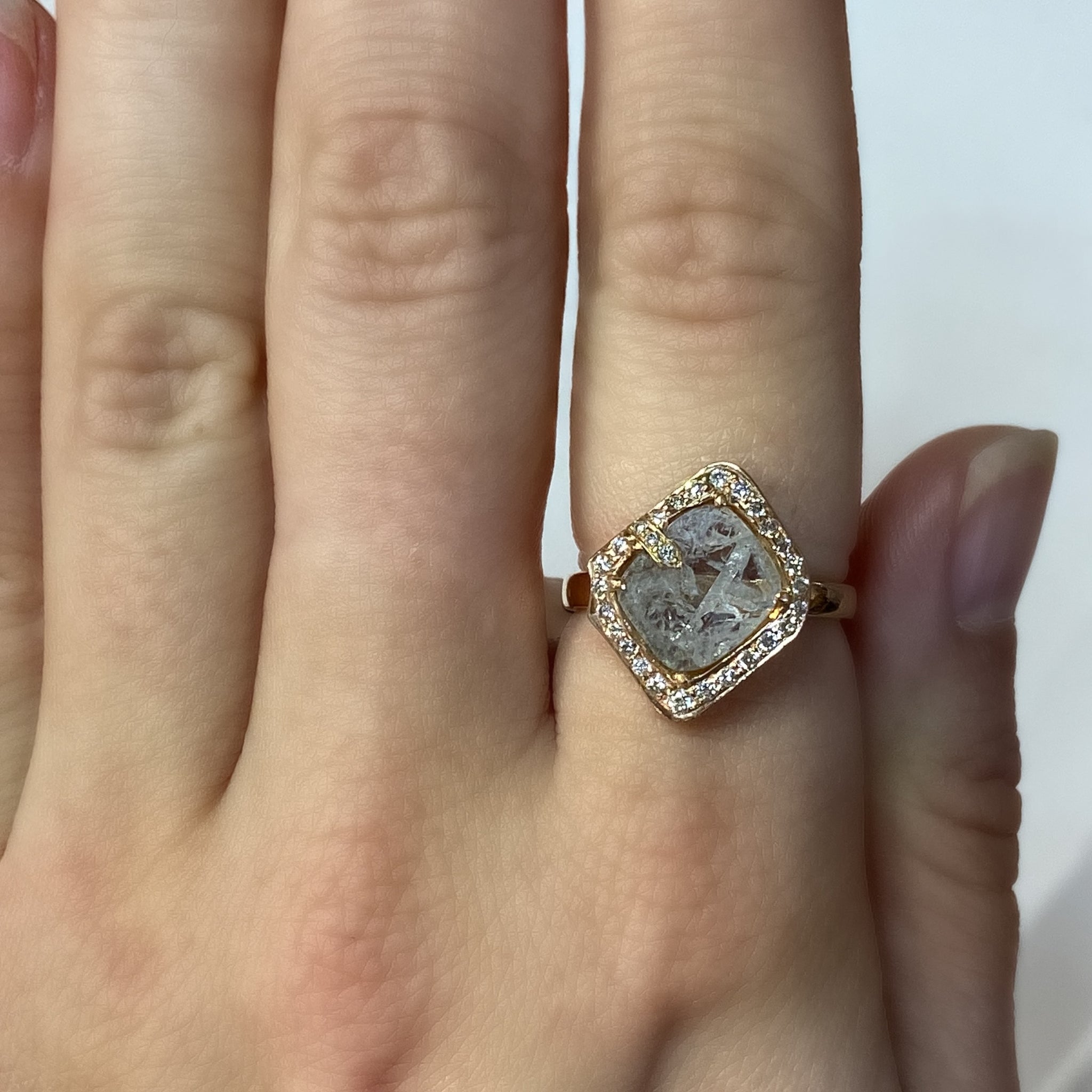 Grey Diamond Slice Ring by Vivaan