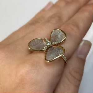 Grey Diamond Slice Flower Ring by Vivaan - Rose Gold - Talisman Collection Fine Jewelers