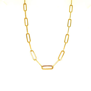 18k Yellow Gold 18" Paperclip Chain by Lisa Nik